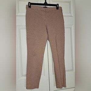Adrienne Vittadini Tan Patterned Straight Leg Pants